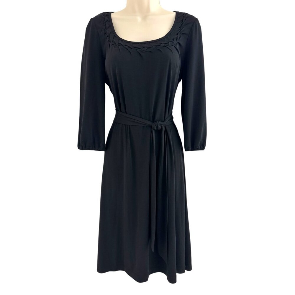 Calvin Klein Black Scoop Neck Dress w/Tie Size 10‎ All-Season Office Work Party